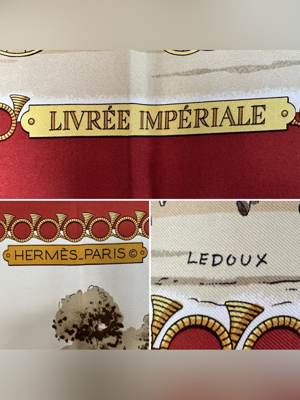 Authentic Hermes silk 90 cm scarf- Livree Imperiale by Philippe Ledoux - Picture 3 of 15
